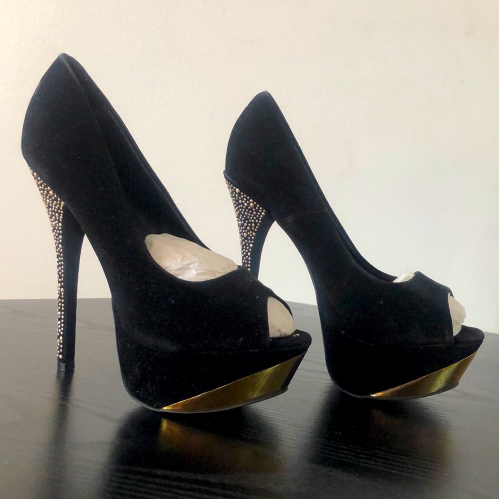 Black Suede high heels